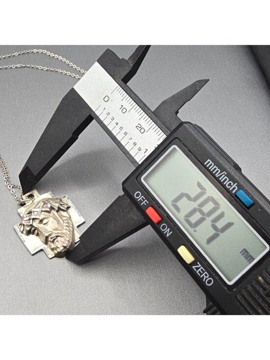 Vintage Chapel Sterling Silver Agony of Christ Pendant Necklace Brutalist 1976 - Picture 12 of 15